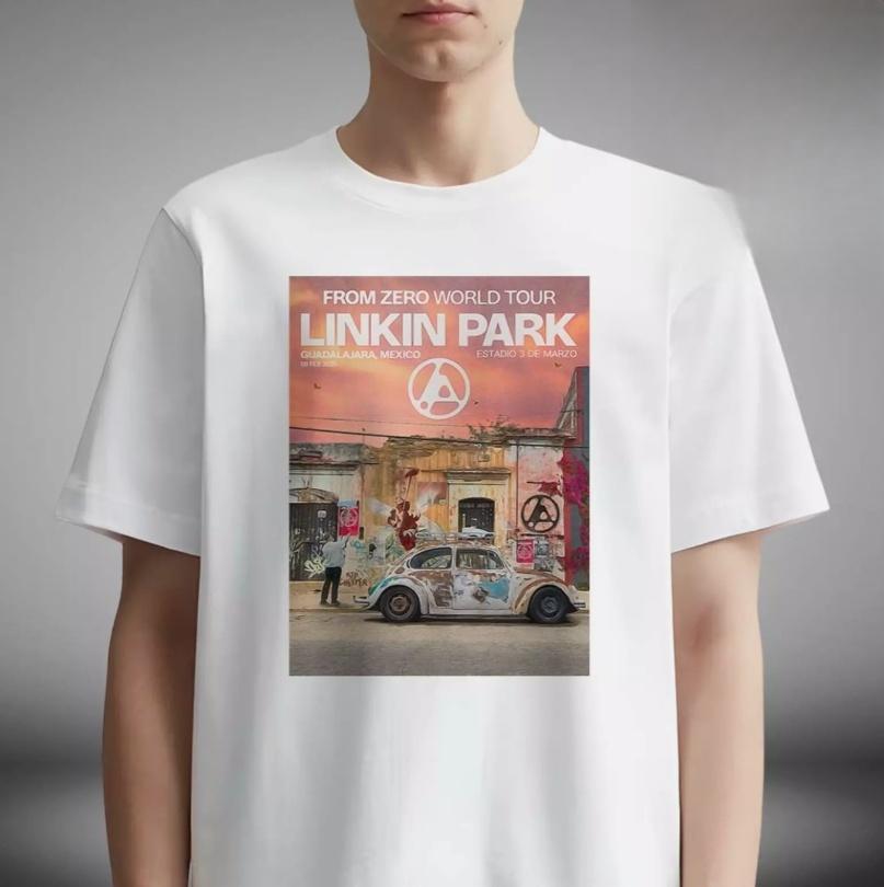 Li-nk Park From Zero World Tour Casual Retro Brand Retro T-Shirt Cotton T-Shirt Unisex Summer Short Sleeve Fashion Top