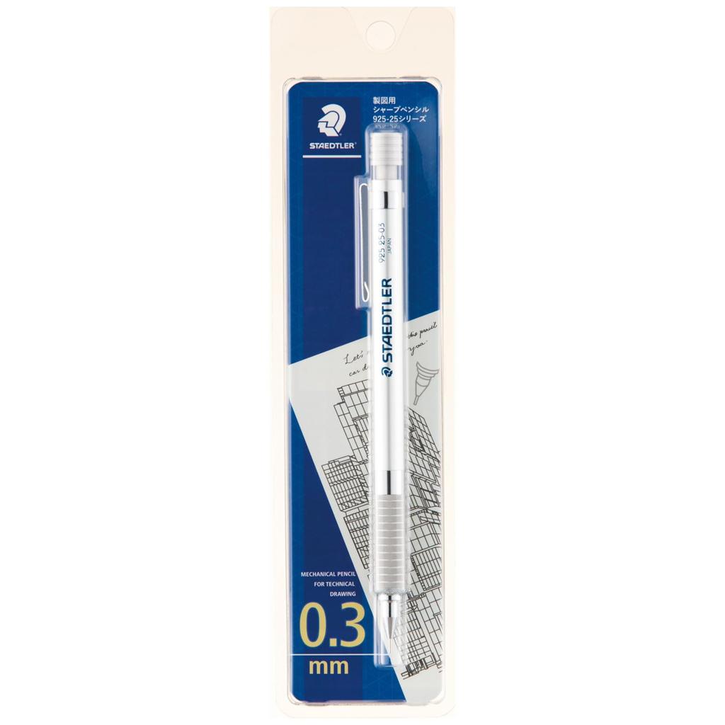 Staedtler Drafting Mechanical Silver Series 925 Blister 92525 03BK 0.3mm Pencil, 25, Pack,