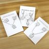 Stainless steel jewelry set niche design square white shell butterfly earrings necklace two-piece set