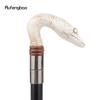 White Resin Snake Cobra Python Head Walking Cane Fashion Decorative Steel Stick Gentleman Elegant Cosplay Cane Knob Crosier 93cm