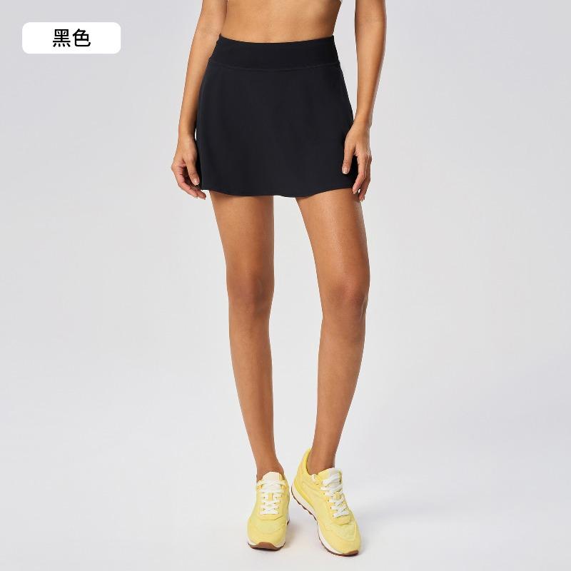 Sports skirt A-shaped version women's high waist hip yoga pants outdoor fitness tennis skirt with pocket D