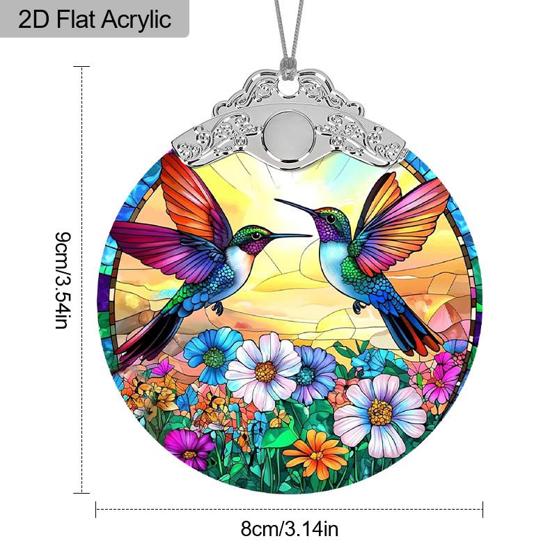 2D Plochý 1ks Kolibřík Akrylová Ozdoba Jarní Lapač Slunce, Perfektní Jarní Dekorace, Dekorace Zahrady, Přívěsek do Auta/Na Batoh