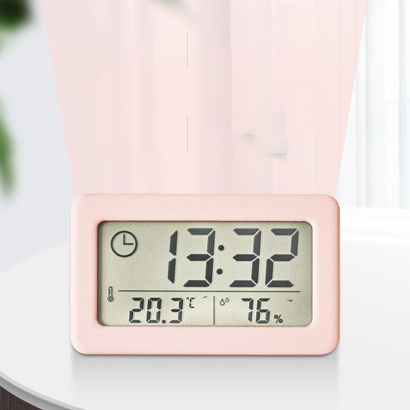 Student Alarm Clock: Slim Temperature & Humidity Digital Clock Colorful Nordic Style Desktop Clock