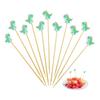 100pcs Cute Dinosaur Wooden Skewers 12cm Party Food Sticks Decorative Drink Picks for Themed Celebration
