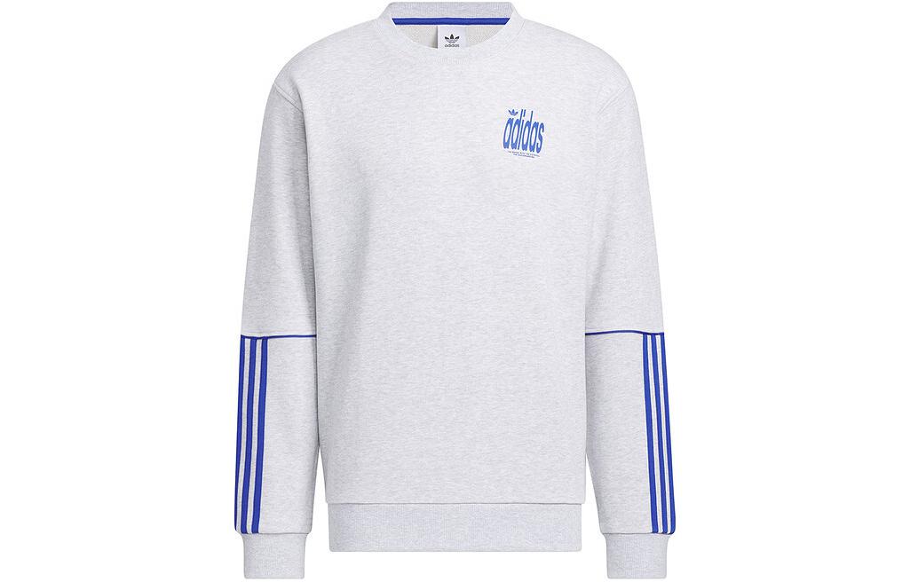 Adidas Sweatshirts Men s White Crew Neck Moderate Regular JE3473 M