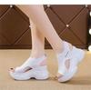Sandals Women Summer Fish Mouth Shoes Knitting Mesh Breathable Wedge Platform Sport Sandals Shoes Casual