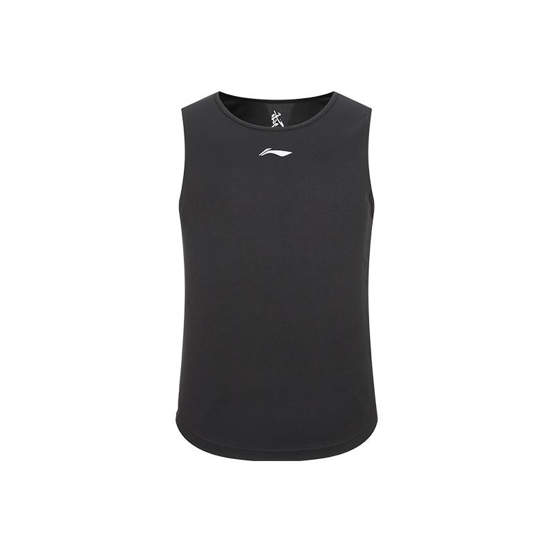 

Li Ning Удобный Свободный Дышащий Бесшовный Приятный к коже Жилет для фитнеса и боевых искусств Мужской топ Черный MBLWTU063-2 M