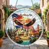 Decorative Sun Catcher For Home 4th of July Acrylic Puzzle Suncatcher Patriotic Window Hanging Ornament 250th Anniversary Decoration America Jigsaw