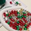 20-100pcs Christmas ABS Plastic Colorful Round Beads 6-12mm Spacer Loose Beads for DIY Earrings Bracelet Jewelry Making Supplies