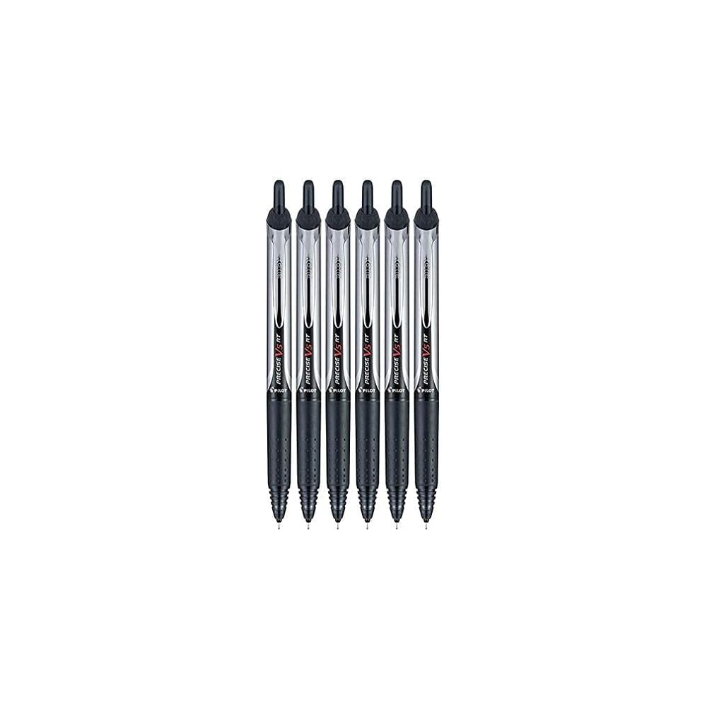 

Pilot Precise V5 RT Liquid Ink Rollerball Pen 0.5mm Fine Point Black Ink Pack of 6