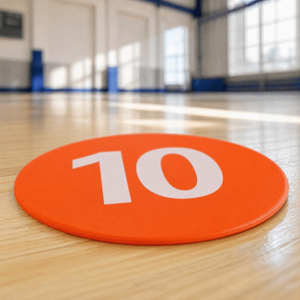 11PCS TPE Spot Markers Mixed Colors Marker Set Portable Field Markers  Basketball Drills Number Labels 1-10