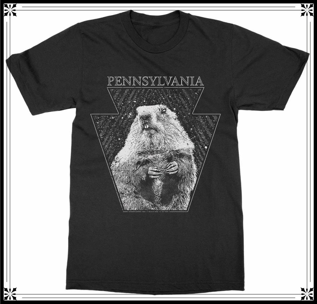 USA Patriot Winter Pennsylvania Groundhog Day TShirt 100 Cotton ONeck Summer Short Sleeve Casual Mens Tshirt Size S3XL