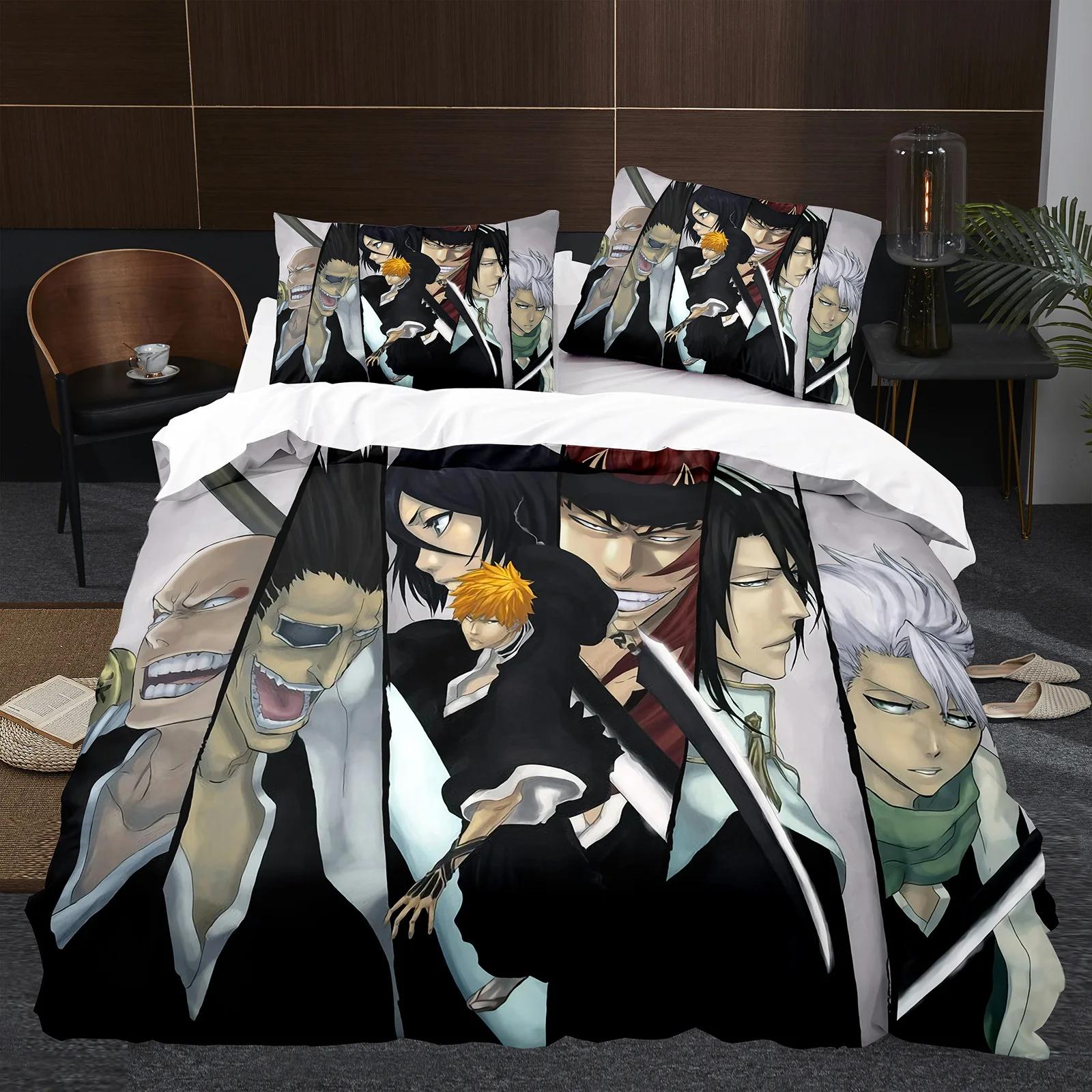 

Japan Anime B-BLEACH Bedding Set Cartoon Comforter Duvet Cover Sets Single Twin Queen King Size Home Decor Kids Kawaii Gifts Duvet Cover Set&EU Single(135x200cm)