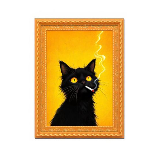 Vintage Cat Fridge Magnet 3D Wooden Frame Cat Refrigerator Magnet Home Kitchen Office Locker Decoration Cat Lover Gift