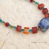 Handmade Natural Red Agate Contrast Color Necklace Vintage Artistic Oil Painting Choker for Women