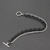 Stainless Steel Cuban Chain Bracelet For Men OT Buckle Double Layer Link Braslet Bangle Casual Accessories Pulseria Hombre Joias