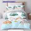 Molang poster Bedding Quilt Set Quilt Cover Pillowcase Home Decoration Birthday Gift (1 * duvet cover + 2 * pillowcase, without core)
