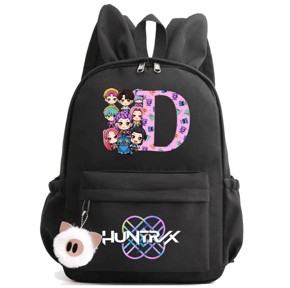 Anime 26 Englische Buchstaben K-Pop Bedruckter Rucksack Student Teenager Student Schultasche für Junge Mädchen Schultasche Kindergeschenk Damen Große Kapazität Reisetasche