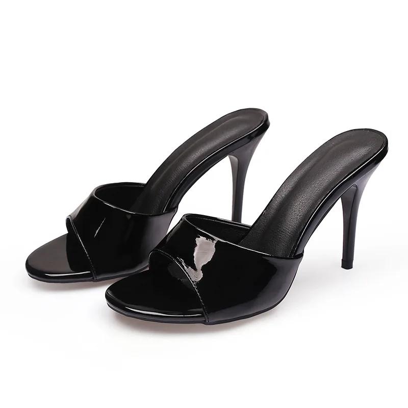 Sommer Mode Hohe Absätze Sandalen Damen Party Schuhe Büro Dame Offene Zehen Marke Damen Dünne Absätze 9cm Schwarz Rot Beige Übergröße 42
