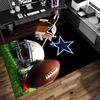 Dallas Cowboys Print Area Rug - Soft, Washable Non-Slip Indoor Mat for Office Chairs, Living Room, Home Office Decorative Rug