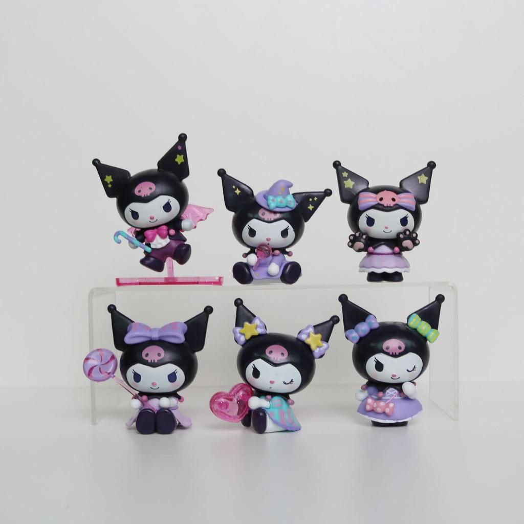 6 Purple Egg-Smashing Kuromi Figure Dolls - Creative Melody Toy Gift