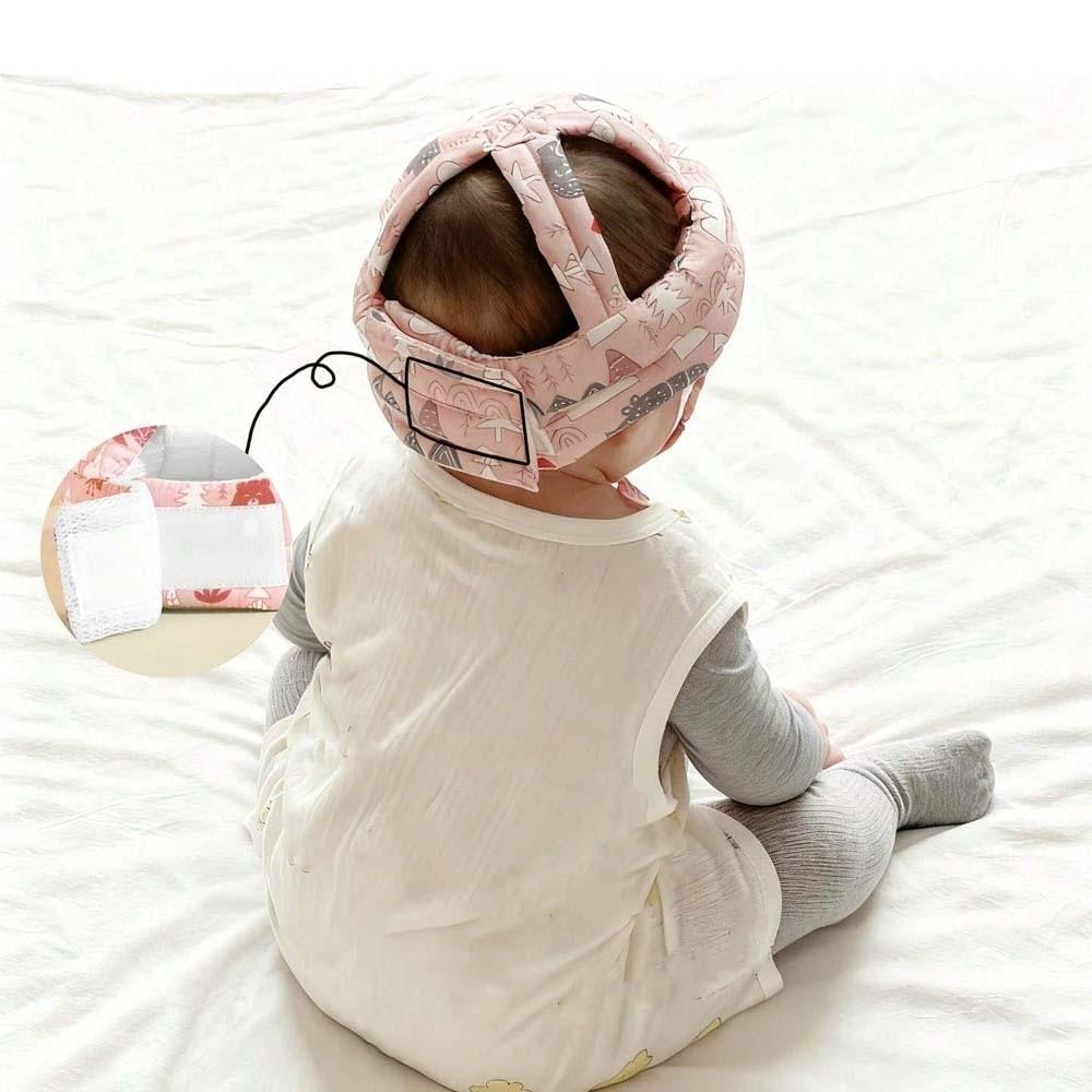 Cartoon Pattern Head Protector Adjustable Strap Infant Cap Safety Helmet  Crawling Practice