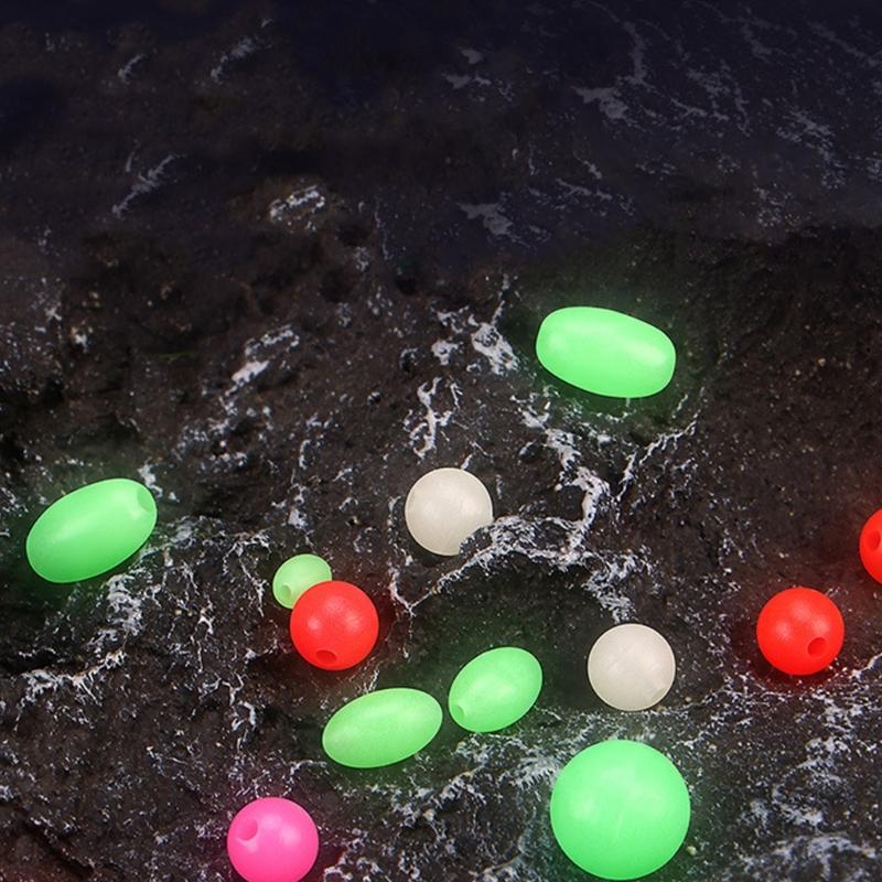 Luminescent Silicones Fishing Line Beads Beads Rubber Hose Fishing Balance Beads for Lake Rivers and Ocean