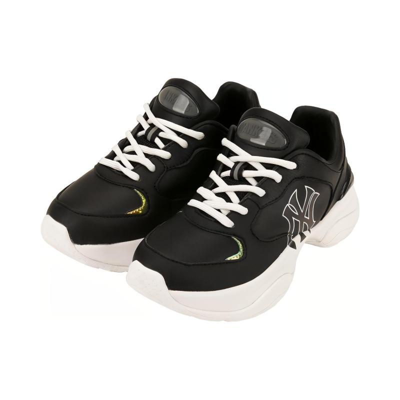 MLB Big Ball Chunky Cookie Anti-Slip And Wear-Resistant Lightweight Low-Top Vintage Chunky Sneakers Unisex Black White Sneakers 32SHCC111-50L