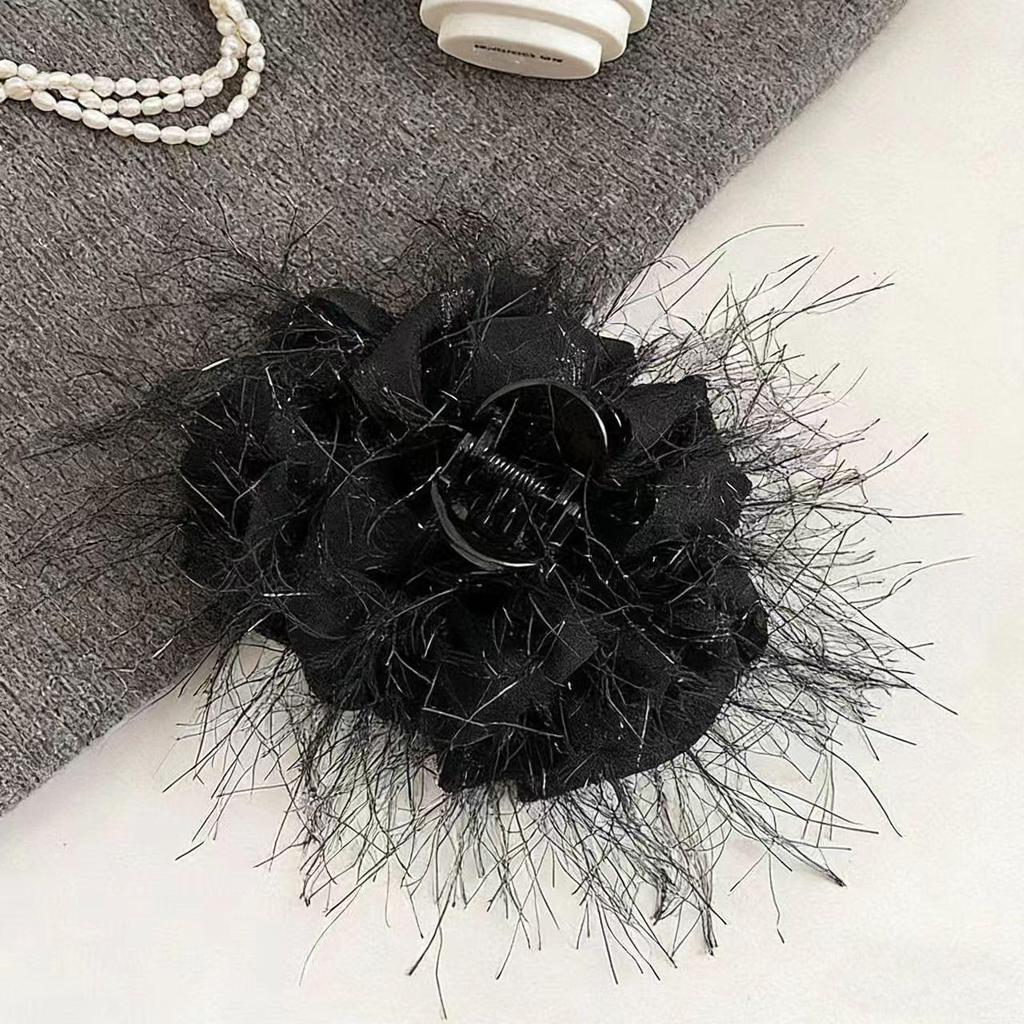 High-Grade Large Tassel Feather & Cloud Bubble Hair & Shark Claw Clips