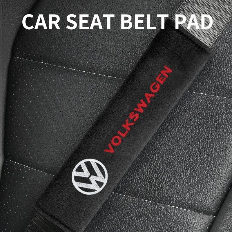 2026 Hot For Volkswagen VW 1/2pcs Suede Car Safety Belts Shoulder Protection For Volkswagen Jetta Golf Passat Polo Tiguan Arteon