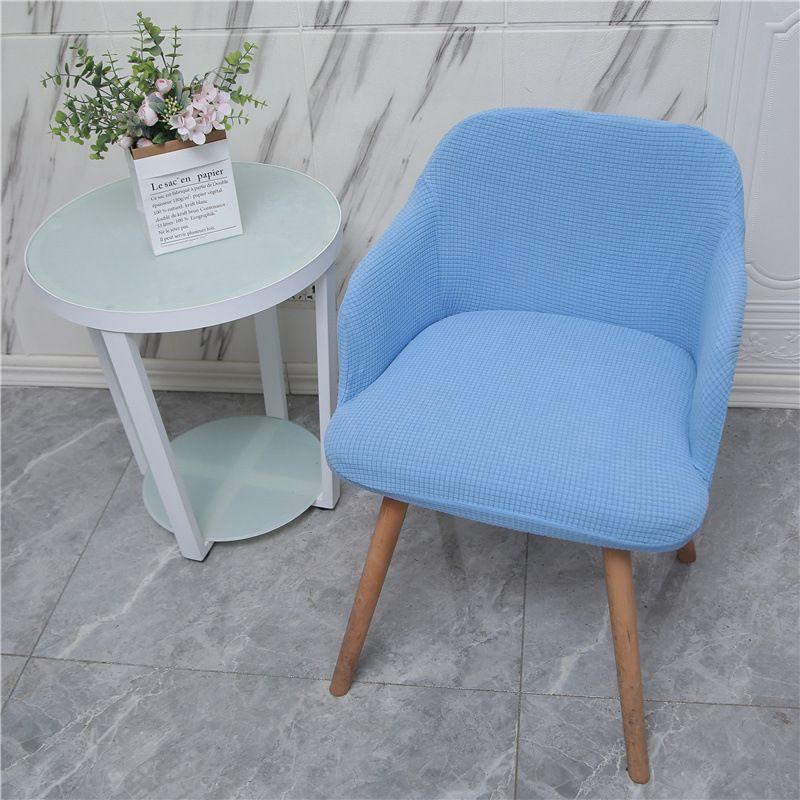 

Neutral Elastic Universal Dining Table Chair Covers High Leg Armrest Chair Cover Casual Makeup Chair Cover Study Fabric Craft Chair Cover Plaid Sky Blue B chair cover