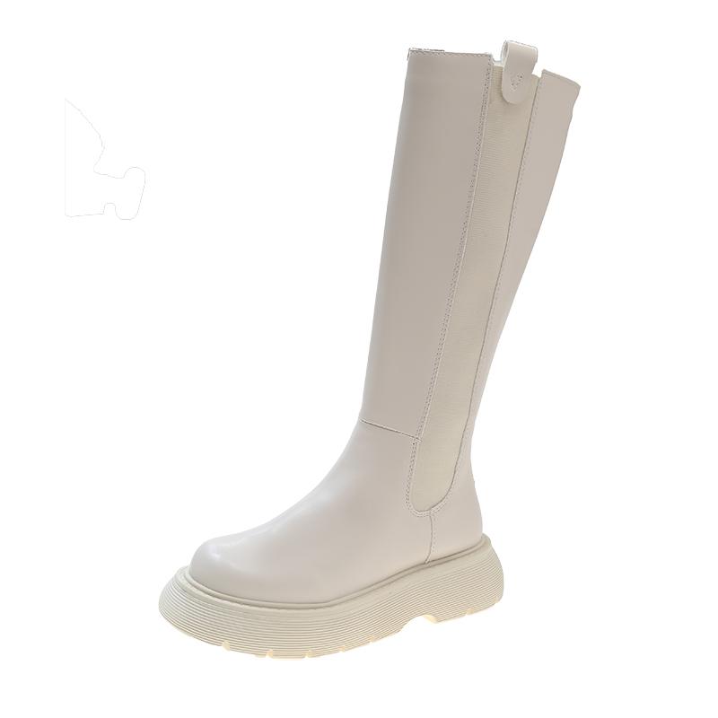 

Женские сапоги выше колена Женские туфли Сабо женские Сабо на платформе с застежкой-молнией Зимняя обувь Плоский каблук Круглый носок Выше колена женские белые 37