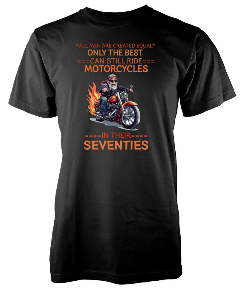 

Equal Men Riding Motorcycles In Their Seventies Adult -TShirt Personalised Funny 4XL