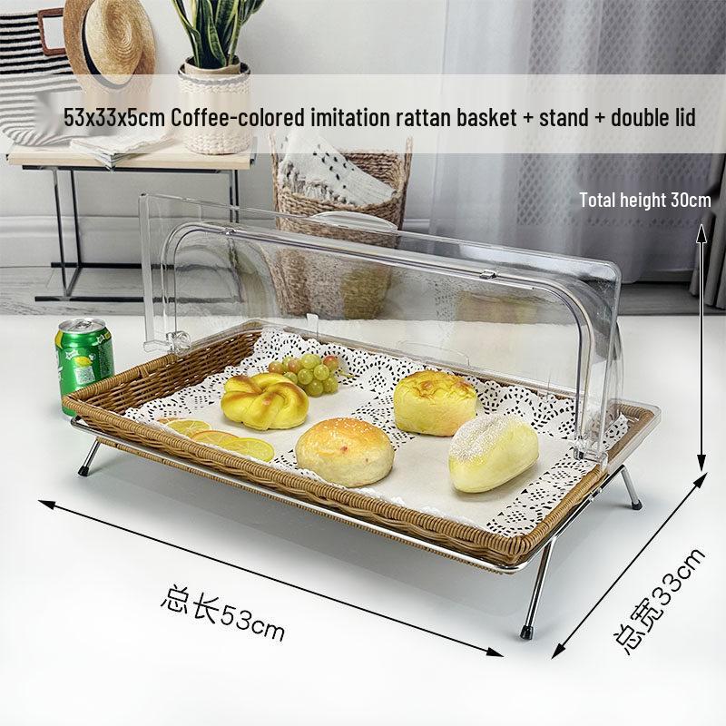Commercial Imitation Rattan Food Display Basket with Lid