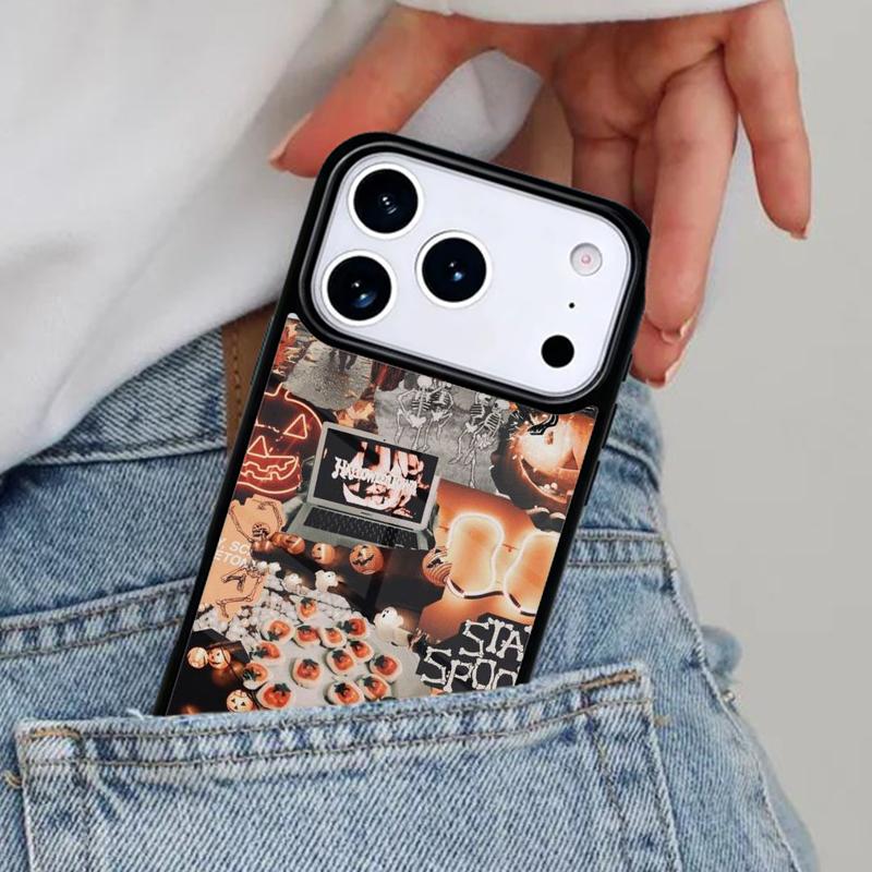 Autumn leaves fall fox pumpkin Halloween Phone Case for iPhone 16e 15 14 13 12 17 Pro Max Plus Air 17pro Cover Coque