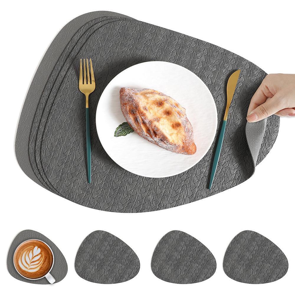Nordisches ins Wassertropfen-Leder-Tischset wasserdichte und ölabweisende Matte Reiskornmuster Wärmedämmmatte Schüsselmatte Wassertropfen-Tischset