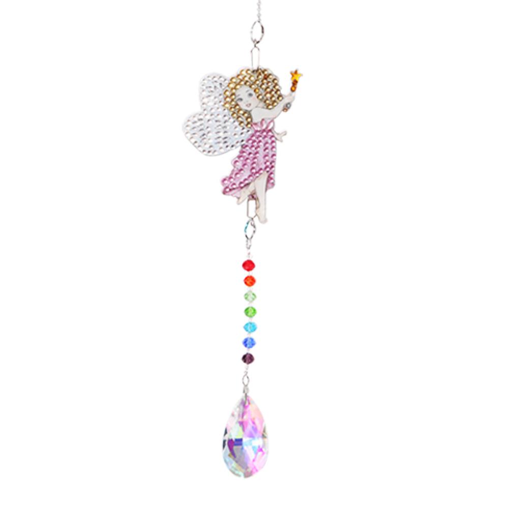 Acrylic Diamond Mosaic Wind Chime Homemade Hanging Pendant Art Mosaic Kit Rhinestone Picture Hanging Decorations