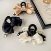 Diamond-Studded Ribbon Bow Hair Clip - Luxury Autumn Fashion