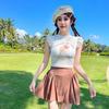 Women's 2025 Fashion Slimming Sports Swimsuit - Belly-Covering, Conservative Skirt Style