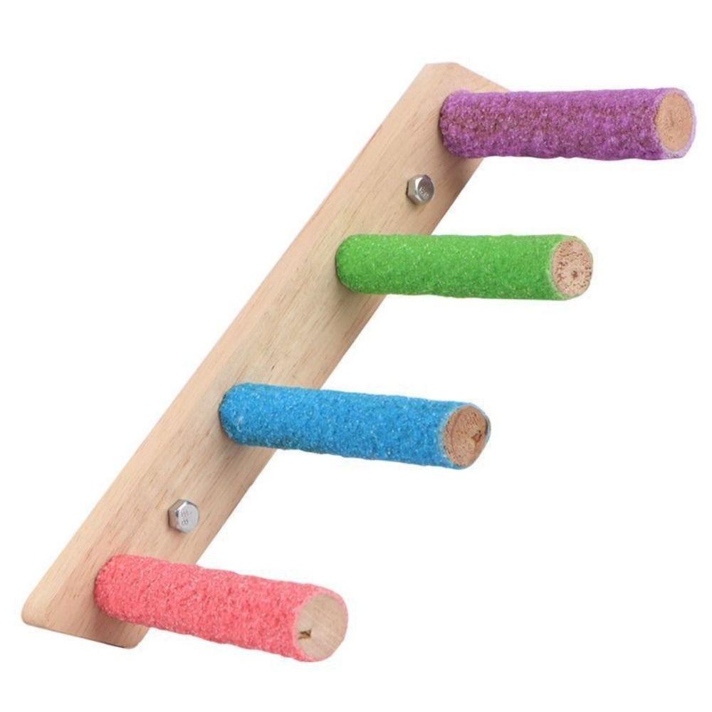 Wood Parrot Ladder Colorful Perches Bird Climbing Toy New Bird Bridge Parrot Toys