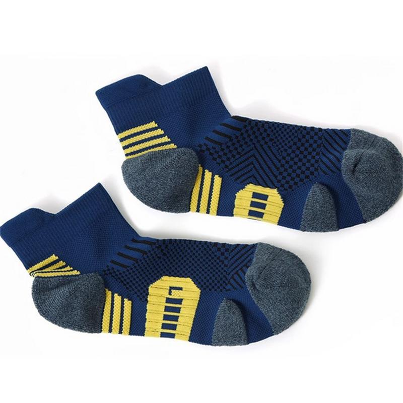 1Pairs Professional Men's Sports Socks Outdoor Running Fitness Climbing Thick Quick Drying Towel Short Socks For 39-45
