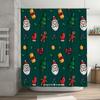 Christmas Decor Shower Curtain with Festive Print Waterproof Fabric Perfect for Holiday Season Decoration