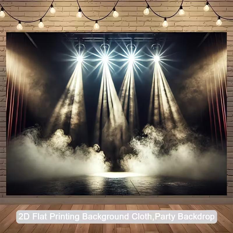 2D Smoky Dramatic Stage Backdrop Photography Background Banner
