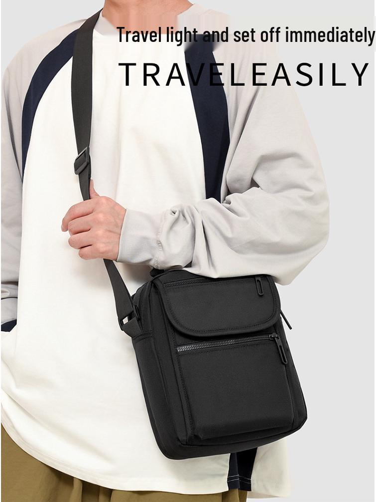 Men's Trendy Multi-Layer Crossbody Bag - Versatile Casual Vertical Shoulder Sports Backpack