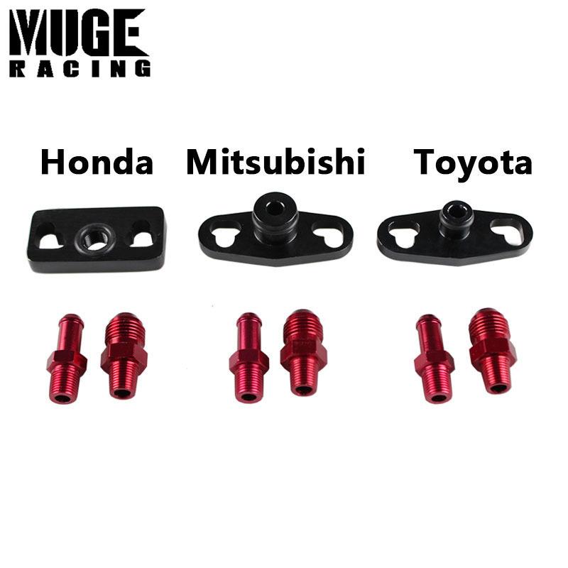 MUGE-1Pcs Car Aluminum Alloy Turbo Fuel Rail Delivery Regulator Adapter with Fittings for Honda /Mitsubishi /Toyota RS-FRG012