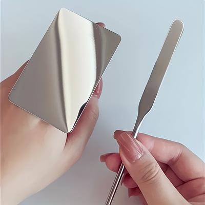 Stainless Steel Makeup Foundation Make-up Shovel Ring Color Mixing Plate Color Mixing Stick Facial Mask Scraper