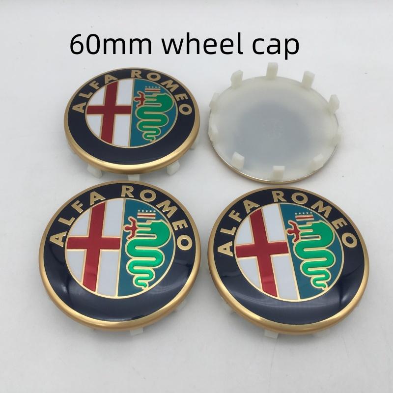 4pcs 3D 60mm 10 pins For Alfa Romeo 147 156 159 Car emblem Wheel hub Center Cap Badge covers sticker Decals Styling accessoriesCC5