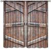 Rustic Vintage Wood Plank Blackout Curtain 2 Panels Aged Rough Wooden Board Texture Print Window Drape Warm Cabin Living Room
