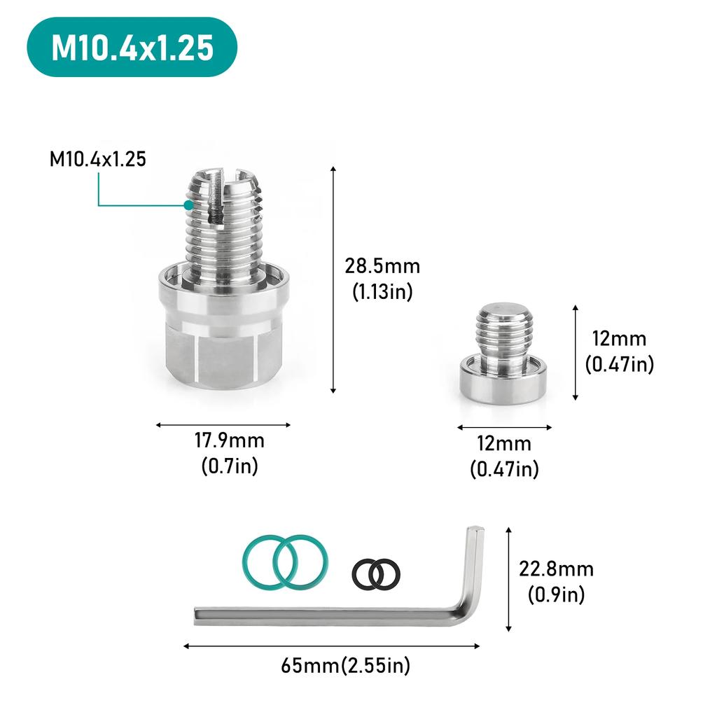 Übergröße piggyback Öl ablassschraube M12.1-1.25/1.5/1.75x 15mm Edelstahl Selbstschneidend Ölwanne Gewinde Reparatur Kit mit O-Ring