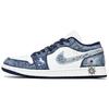 Jordan Air Jordan 1 Resistenti all'Abrasione Scarpe da Basket Basse Vintage Uomo Blu Bianco 553558-141(Team1676-)